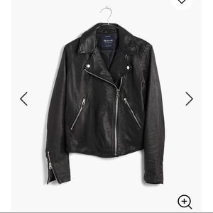 Washed Madewell leather motorcycle jacket
